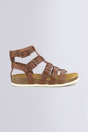 Dámské Sandály Kickers Kick Alexa Light Sandal Læder Hnědé | 56102-TBIF