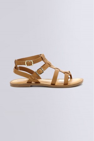 Dámské Sandály Kickers Kick Dazed Sandal Læder Camel | 75893-JXKF