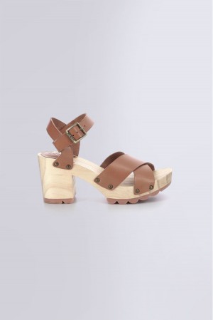 Dámské Sandály Kickers Kick Wise Sandal Læder Camel | 04729-IKPA