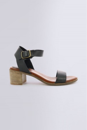 Dámské Sandály Kickers Volou Byty Sandal Læder Černé | 83715-MEGA