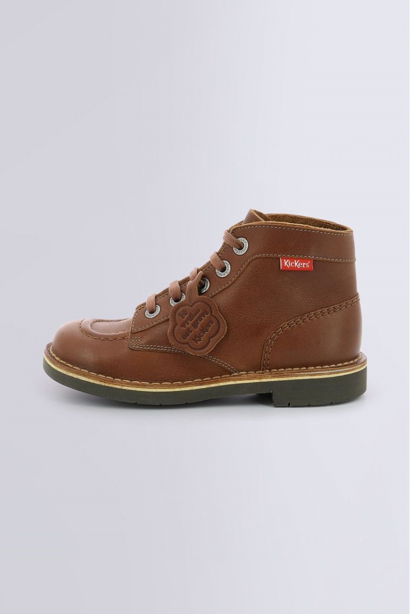 Dámské Boty Kickers Kick Col Low Boots Læder Camel | 36192-YTCM