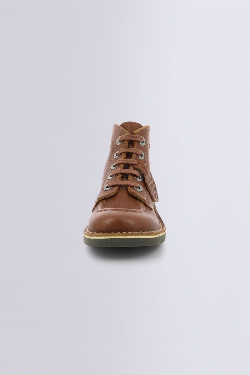 Dámské Boty Kickers Kick Col Low Boots Læder Camel | 36192-YTCM