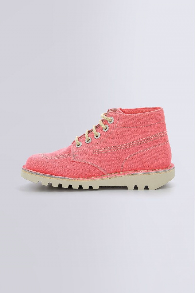 Dámské Boty Kickers Kick Hi Light Low Boots Textil Růžové | 12806-OCAL