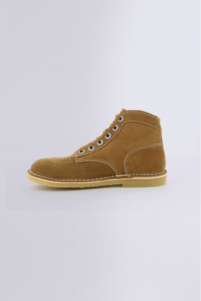 Dámské Boty Kickers Orilegend Perm Low Boots Læder Camel | 05123-ZQOG