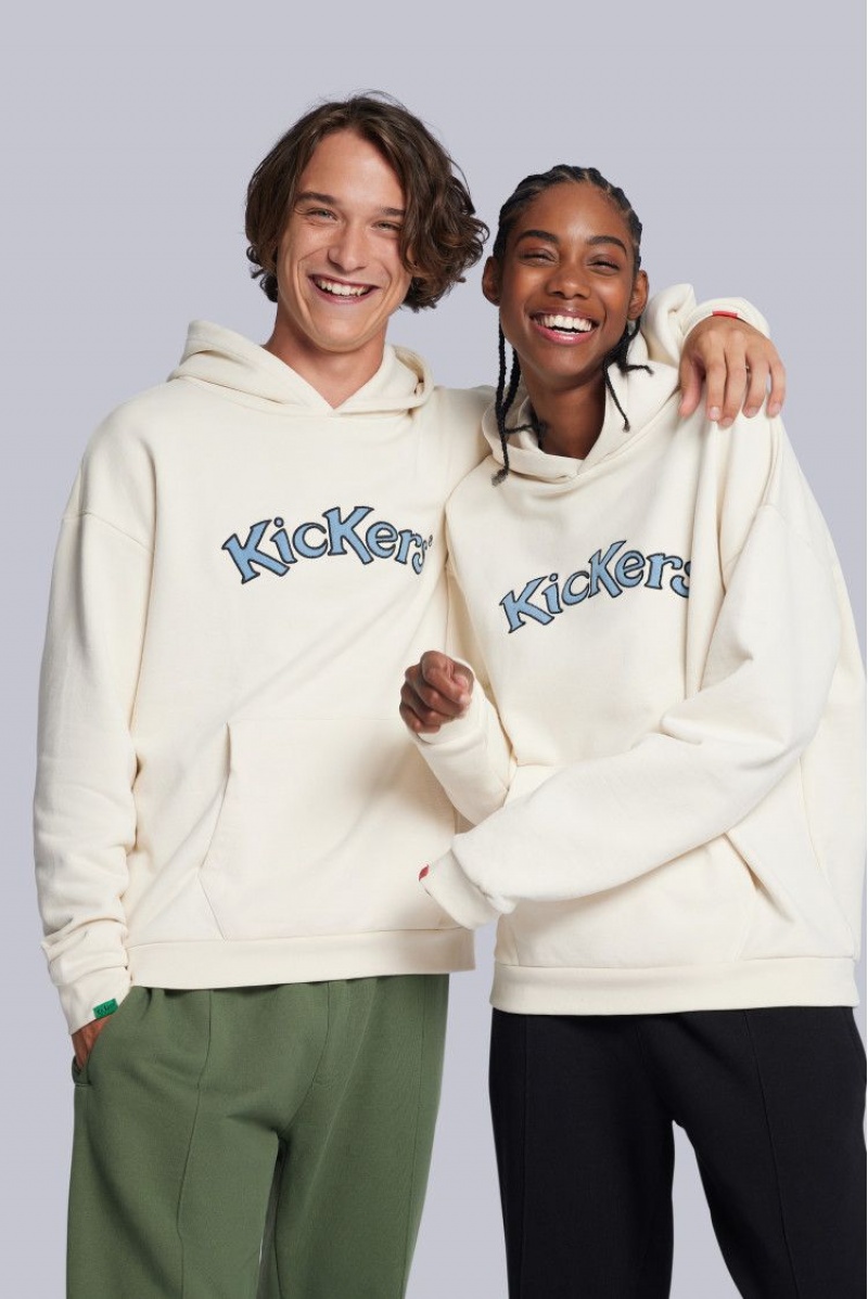 Dámské Mikina Kickers Hoodie Sweat Coton Biologique Bílé | 20495-IMYE