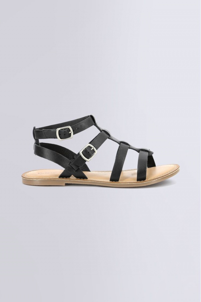 Dámské Sandály Kickers Kick Dazed Sandal Læder Černé | 58312-SNGZ