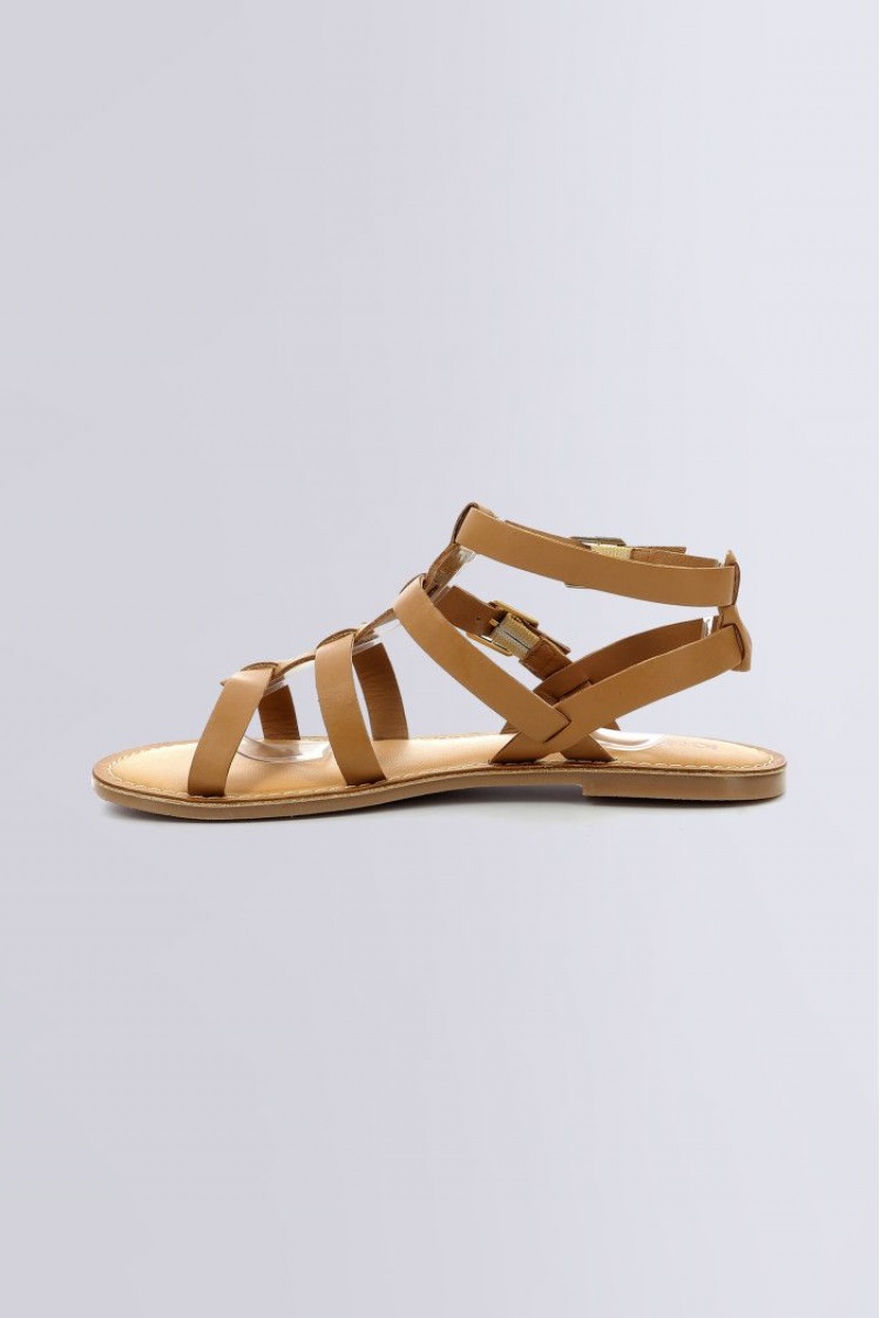 Dámské Sandály Kickers Kick Dazed Sandal Læder Camel | 75893-JXKF