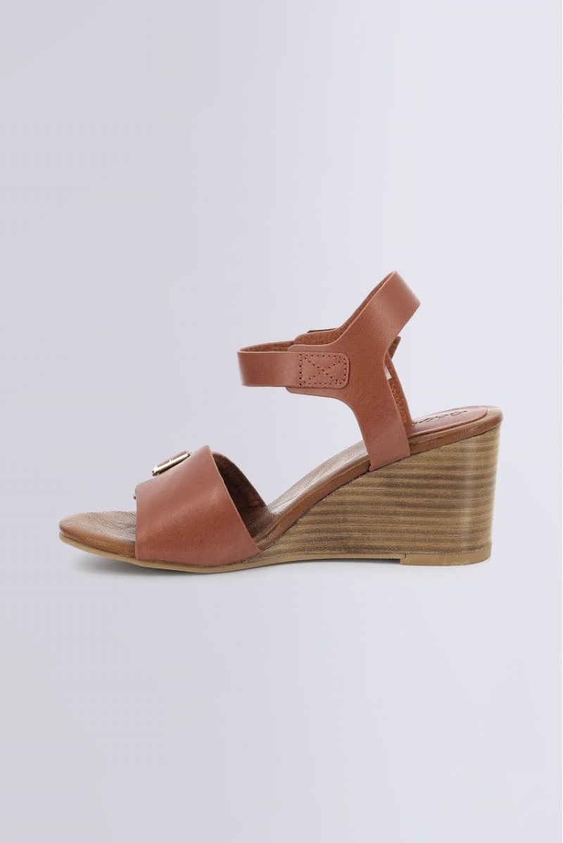 Dámské Sandály Kickers Kick Vodou Brick Sandal Læder Hnědé | 89703-ERSZ