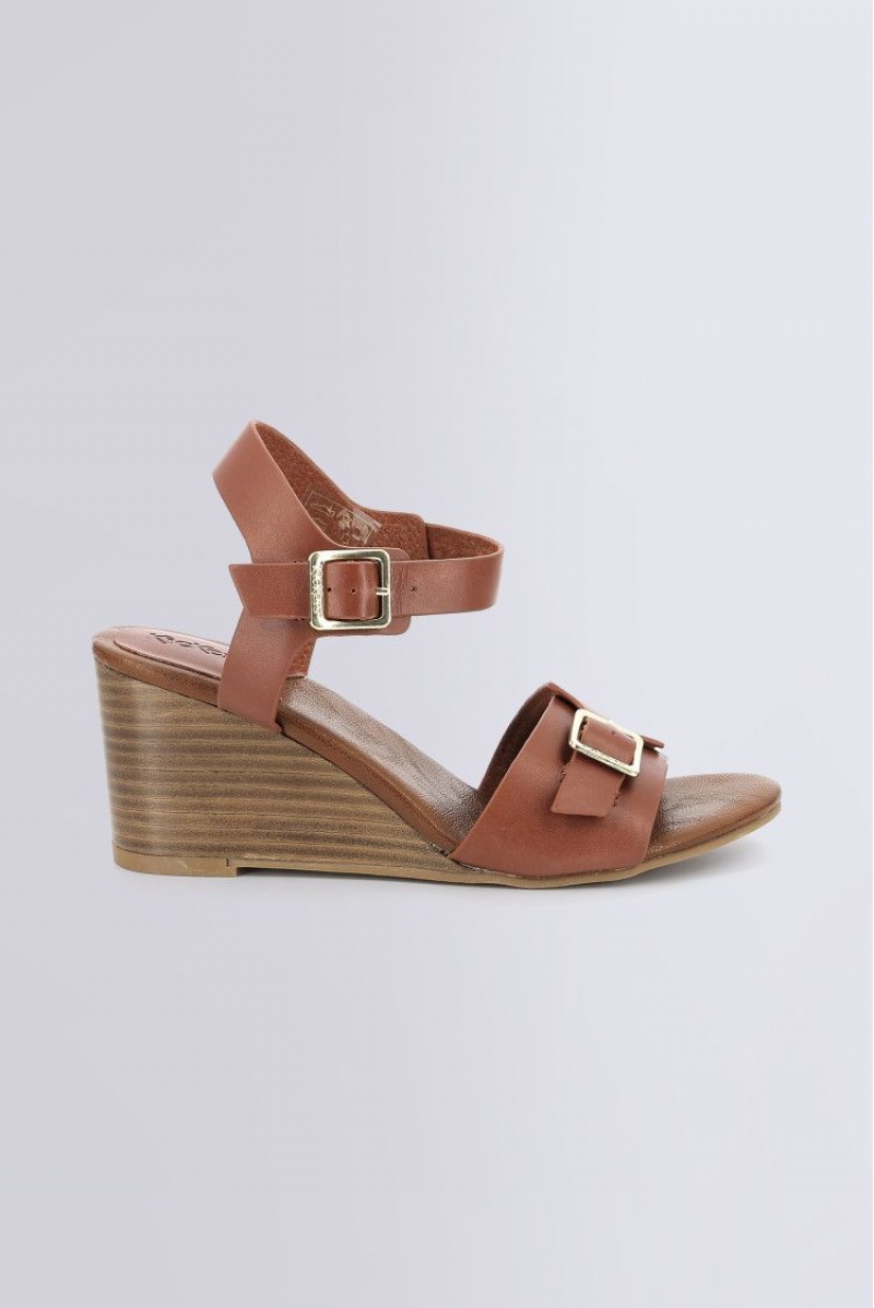 Dámské Sandály Kickers Kick Vodou Brick Sandal Læder Hnědé | 89703-ERSZ