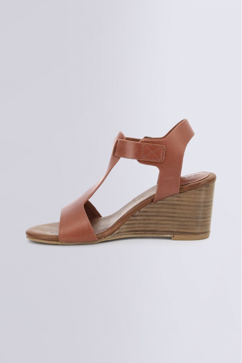 Dámské Sandály Kickers Kick Volage Brick Sandal Læder Hnědé | 57219-KNIA