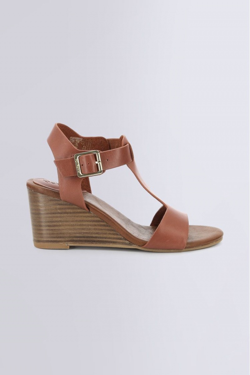 Dámské Sandály Kickers Kick Volage Brick Sandal Læder Hnědé | 57219-KNIA