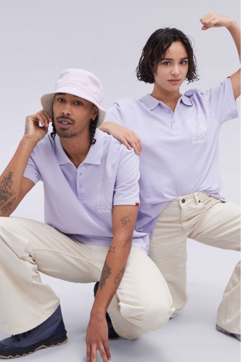 Pánské Tee Kickers Big K Poloshirt Krátké Sleeve Polo Bavlněné Lilas | 16749-WURE